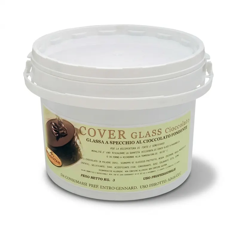 Potahovací lesklý gel Cover Glass s hořkou čokoládou 3 kg