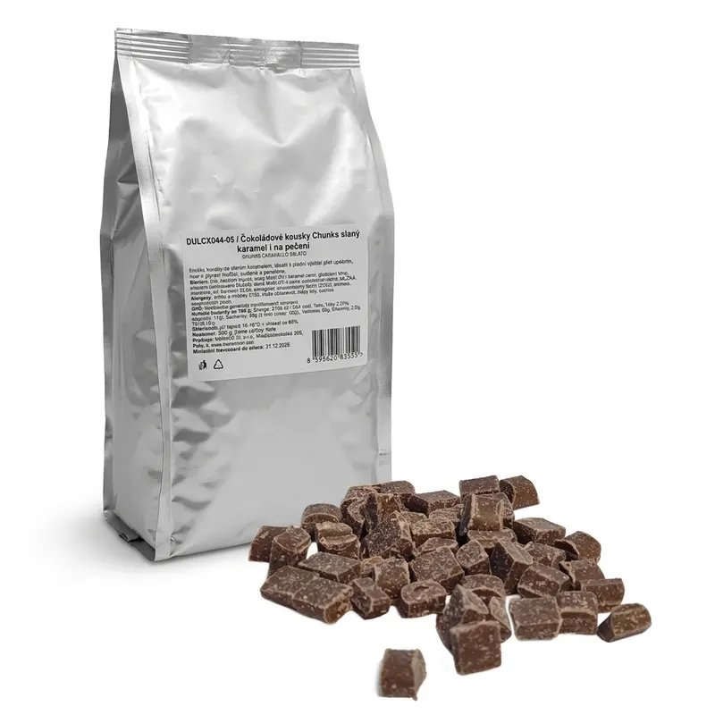 Čokoládové kousky Chunks se slaným karamelem na pečení 500 g