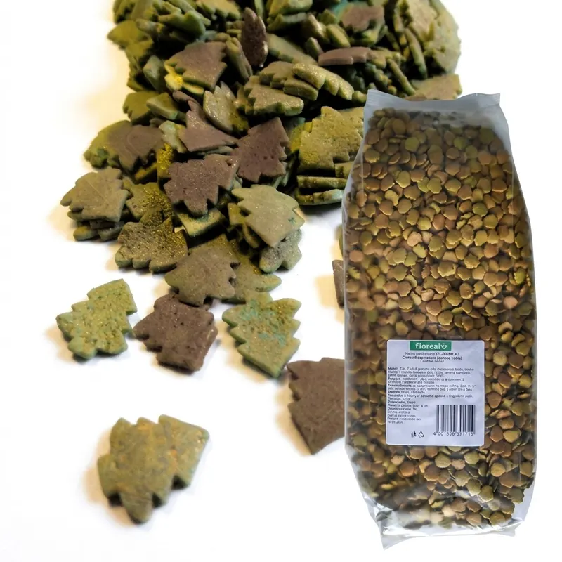Cukrové stromečky zeleno-zlaté 10 mm, 1 kg