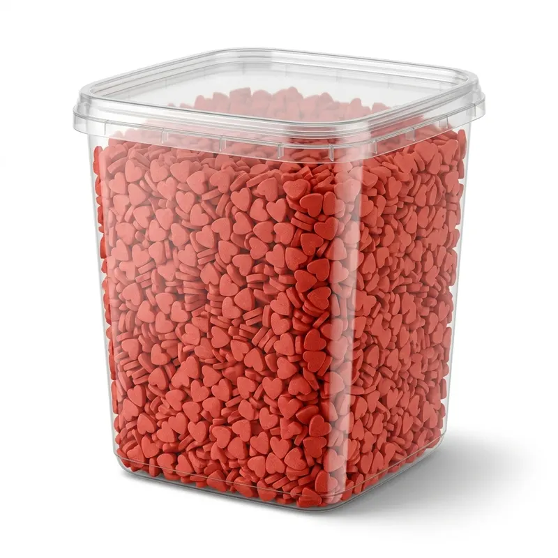 Cukrová srdíčka červená 6 mm 1 kg