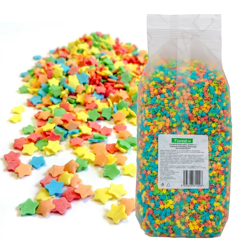 Cukrové hvězdičky barevné 6 mm 1 kg