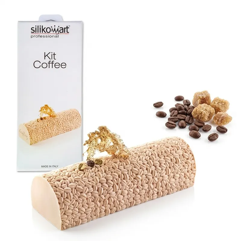 Silikonová forma Buche s kávovými zrny, 2dílná sada, 1300 ml