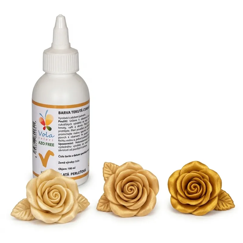 Airbrush barva tekutá zlatá perleťová 100 ml