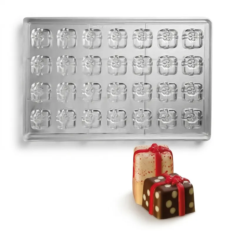 Forma na pralinky polykarbonátová dárek 7x4 tvary