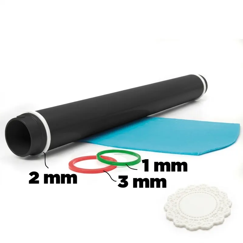 Váleček na fondán nastavitelný se 6 kroužky 40 cm