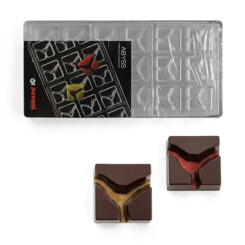 Forma na pralinky polykarbonátová čtverec 10 g, 3x6 tvarů