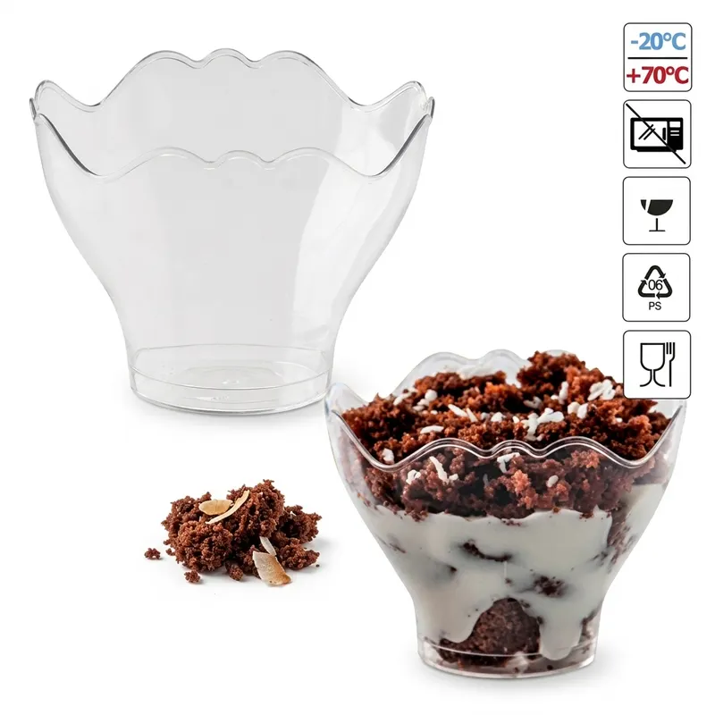 Plastový pohárek na dezerty čirý 90 ml, 50 ks