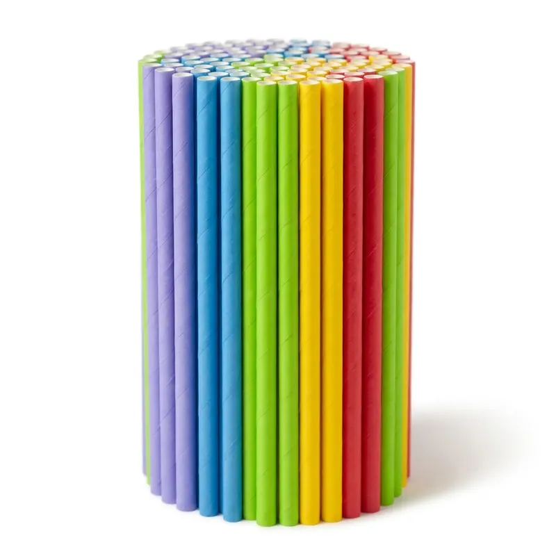 Papírová brčka na ledovou tříšť barevná 20 cm, 150 ks