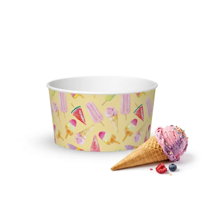Papírový kelímek na zmrzlinu 170 ml, 56 ks