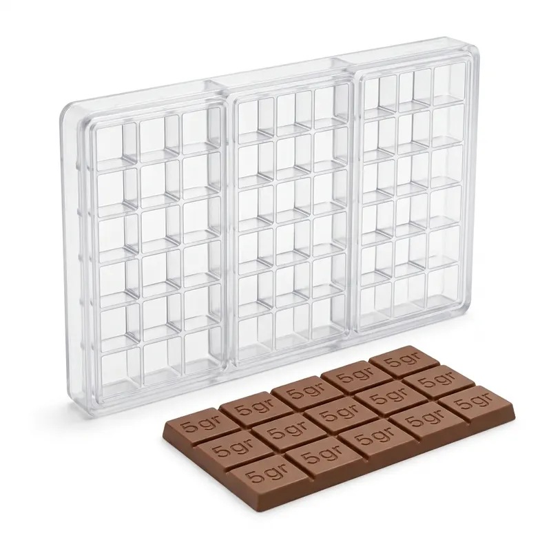 Polykarbonátová forma na čokoládové tabulky 90 g, obdélník