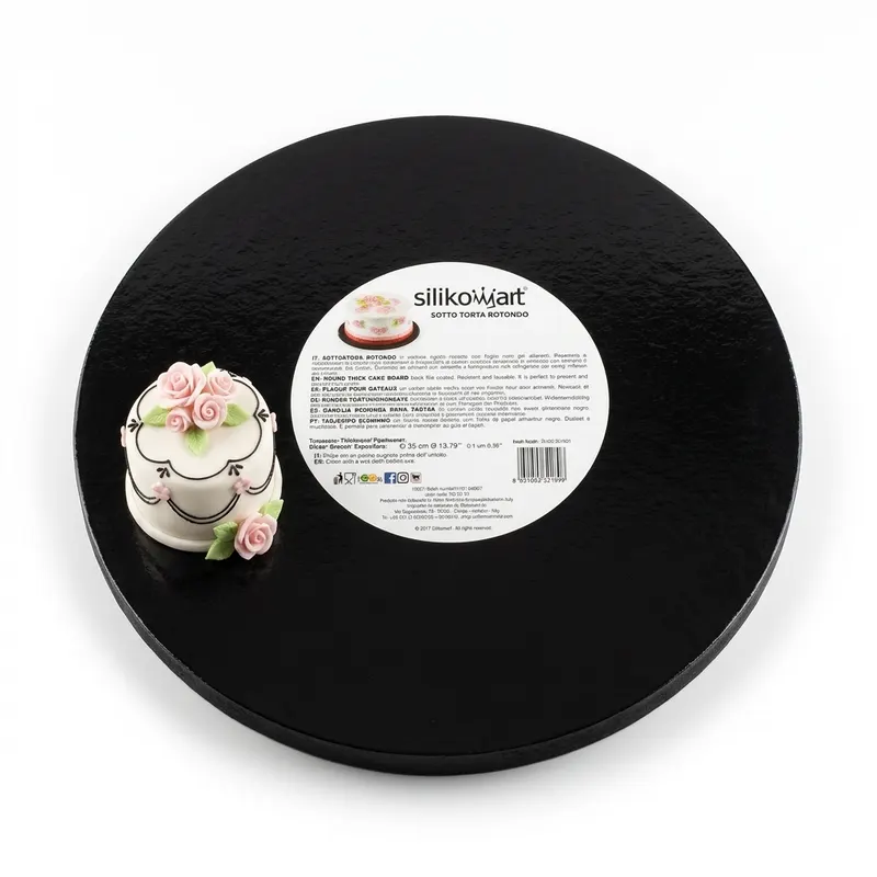Podložka pod dort kulatá černá 40 cm, tl. 1,2 cm, 1 ks