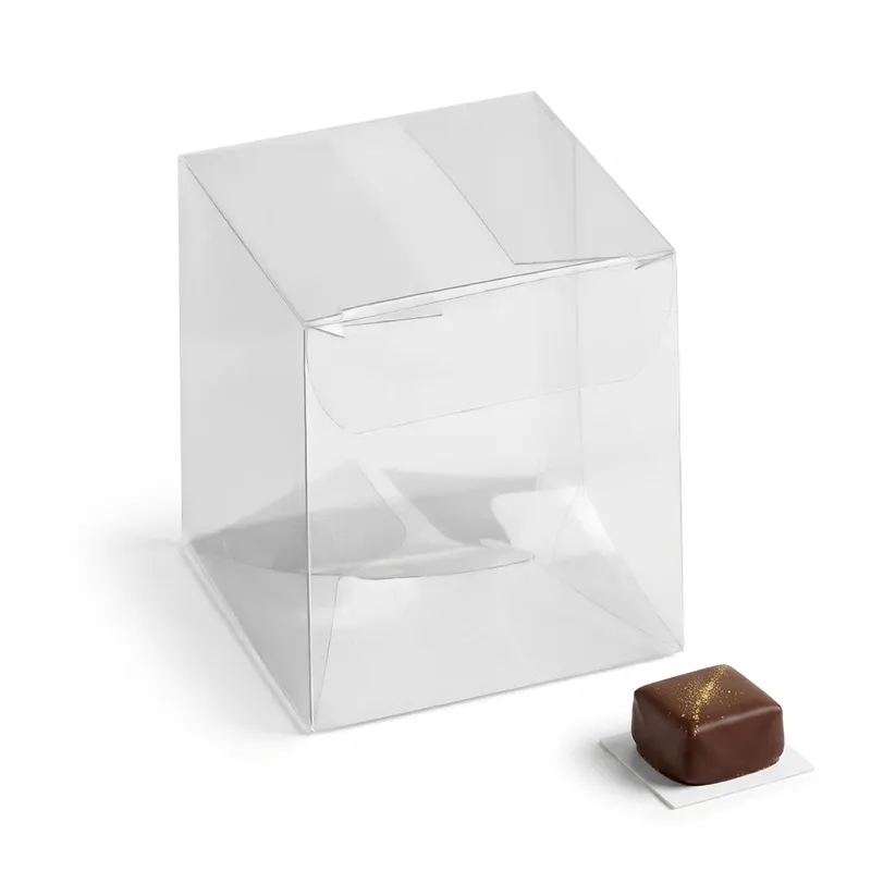 Krabička na pralinky průhledná plastová 140x140 mm 1 ks