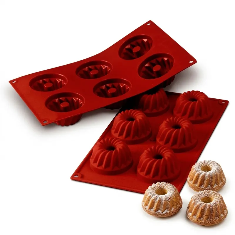 Silikonová forma na bábovky, 6 ks, průměr 7 cm, výška 3,6 cm