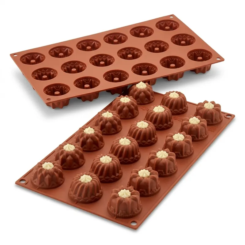 Silikonová forma na mini bábovky 18 ks, průměr 4 cm