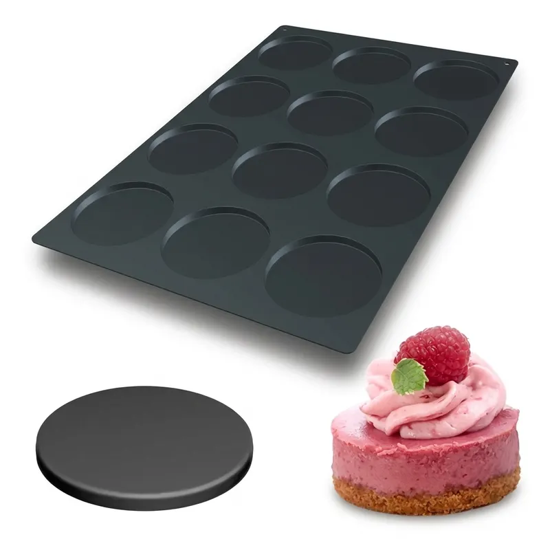 Silikonová forma na 12 disků, průměr 12 cm, výška 1 cm
