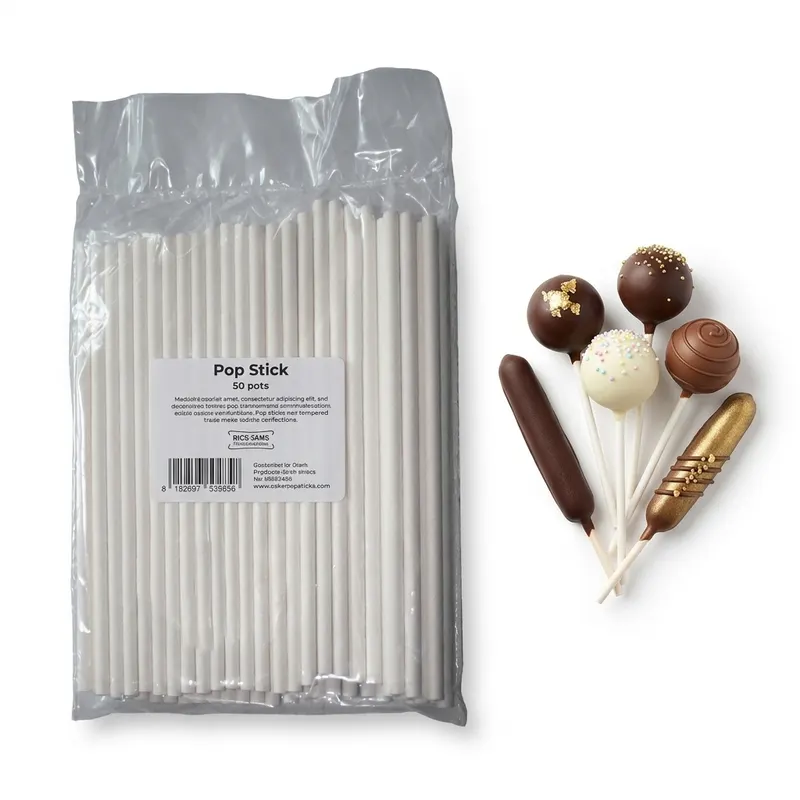 Tyčky na čokoládová lízátka Pop Sticks 12 cm, 50 ks