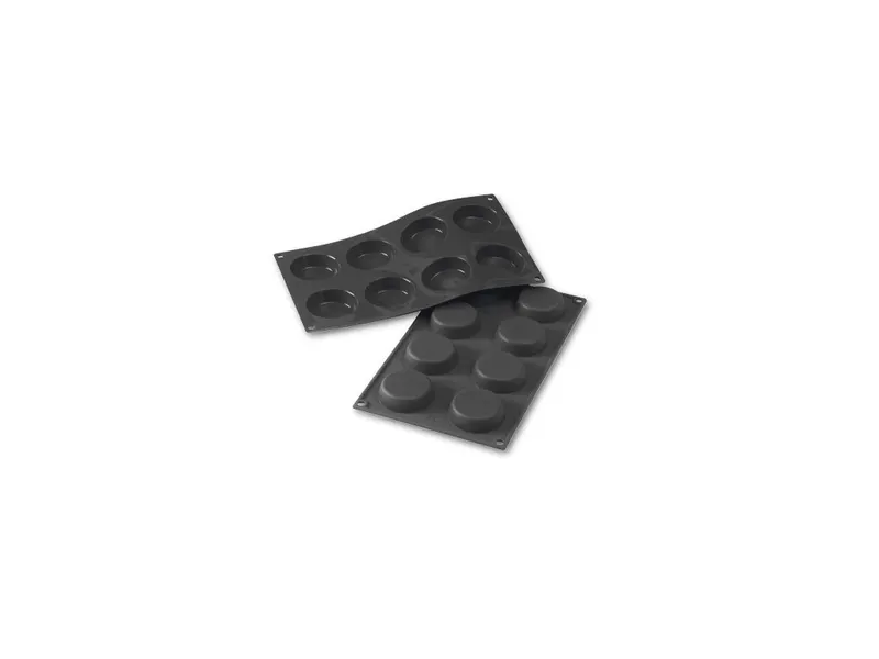 Silikonová forma Flan Mould na pečení a dezerty, černá, 8 ks