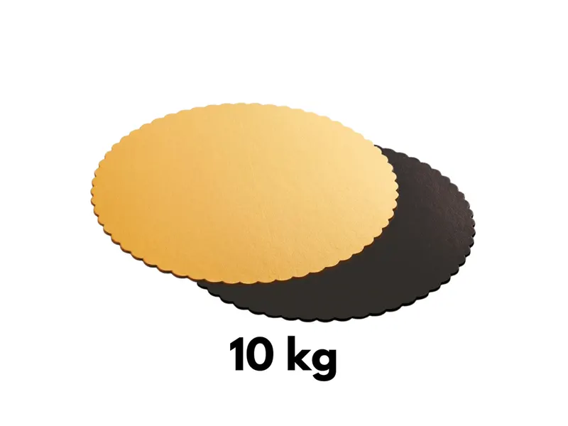 Dortová podložka kulatá zlatočerná 34 cm, výška 3 mm, 10 kg