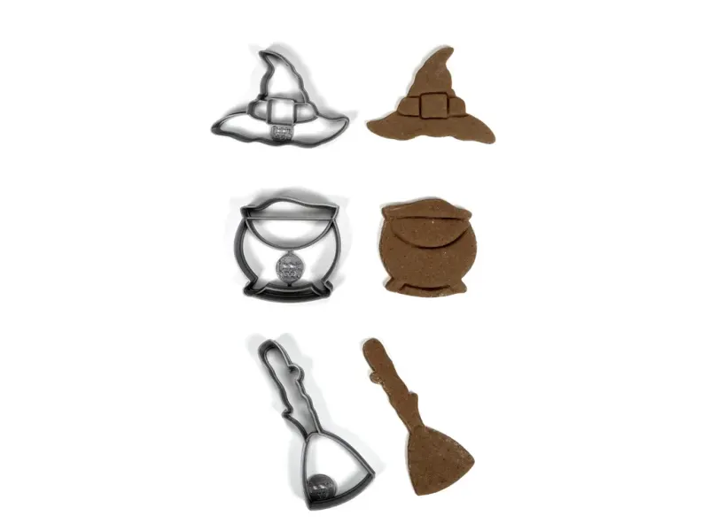 Vykrajovátka sada čarodějnice kotlík koště klobouk 3 ks