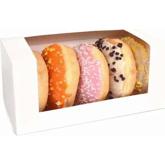 Bílá krabička na donuty 185 × 95 × 90 mm, 1 ks