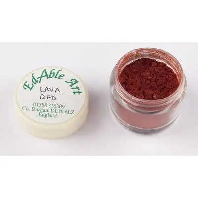 Prachová jedlá barva Lava Red, červený odstín