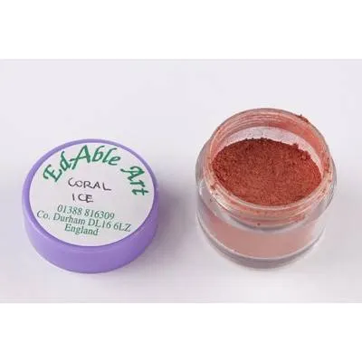 Prachová jedlá barva Coral Ice, korálový odstín s leskem