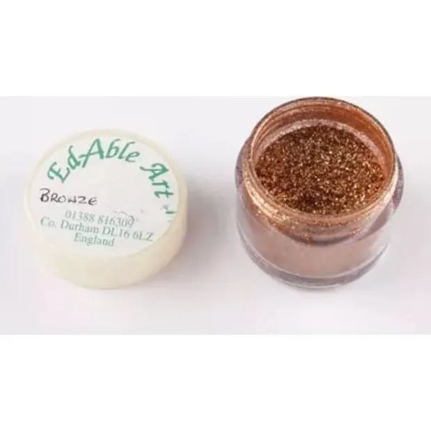 Prachová jedlá barva Glitzi Bronze, bronzová, lesk 18 g