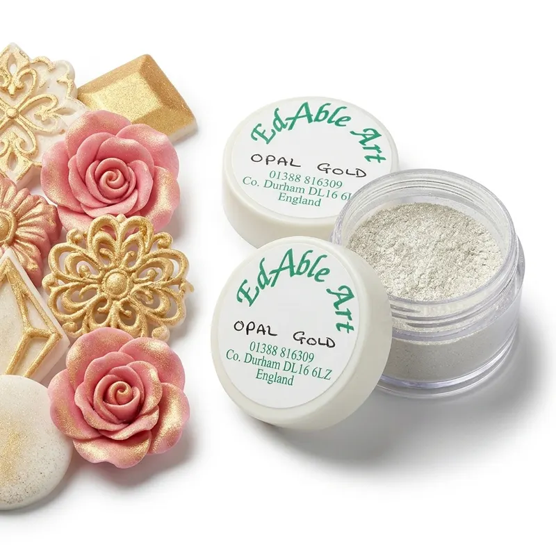 Prachová jedlá barva Opal Gold, zlatá, perleťová