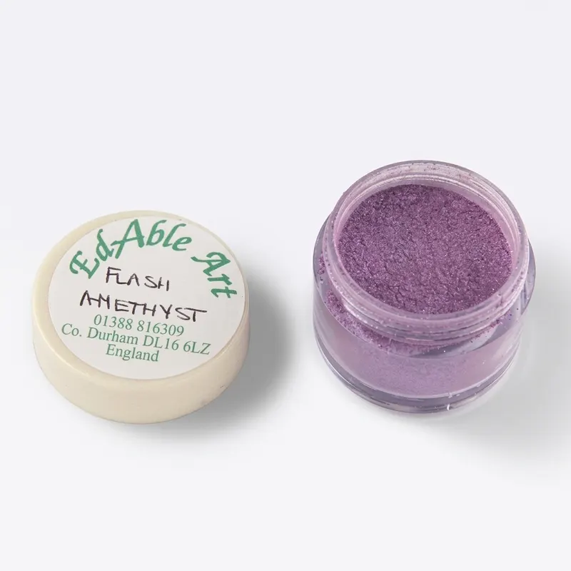 Prachová jedlá barva Flash Amethyst, ametystově fialový lesk
