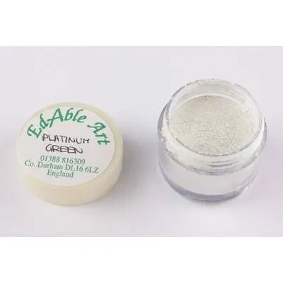 Prachová jedlá barva Platinum Green, zelený odstín