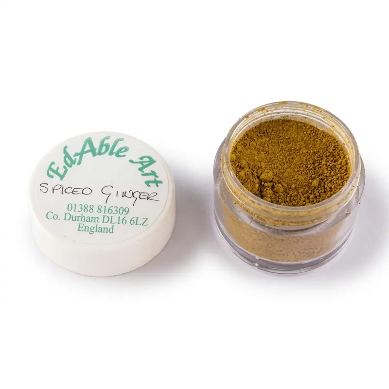 Prachová jedlá barva Spiced Ginger, zlatohnědý odstín