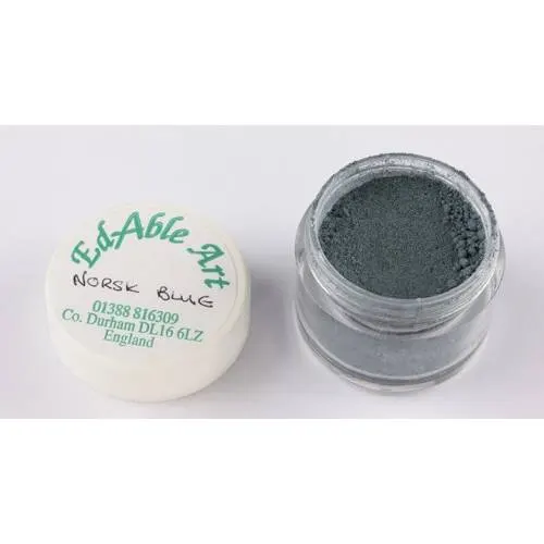 Prachová jedlá barva Norsk Blue, modrá