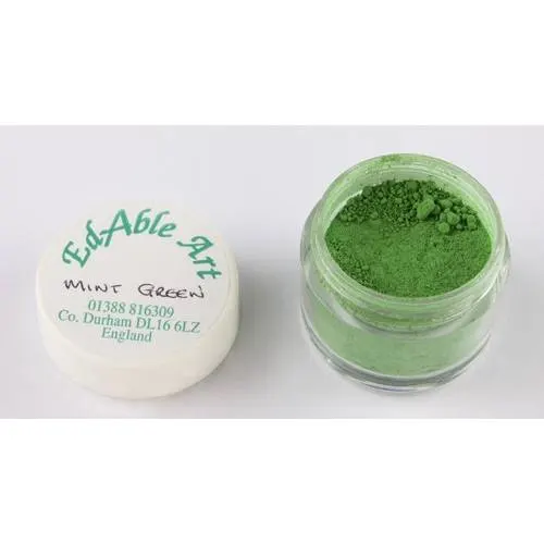 Prachová jedlá barva Mint Green, mátově zelená
