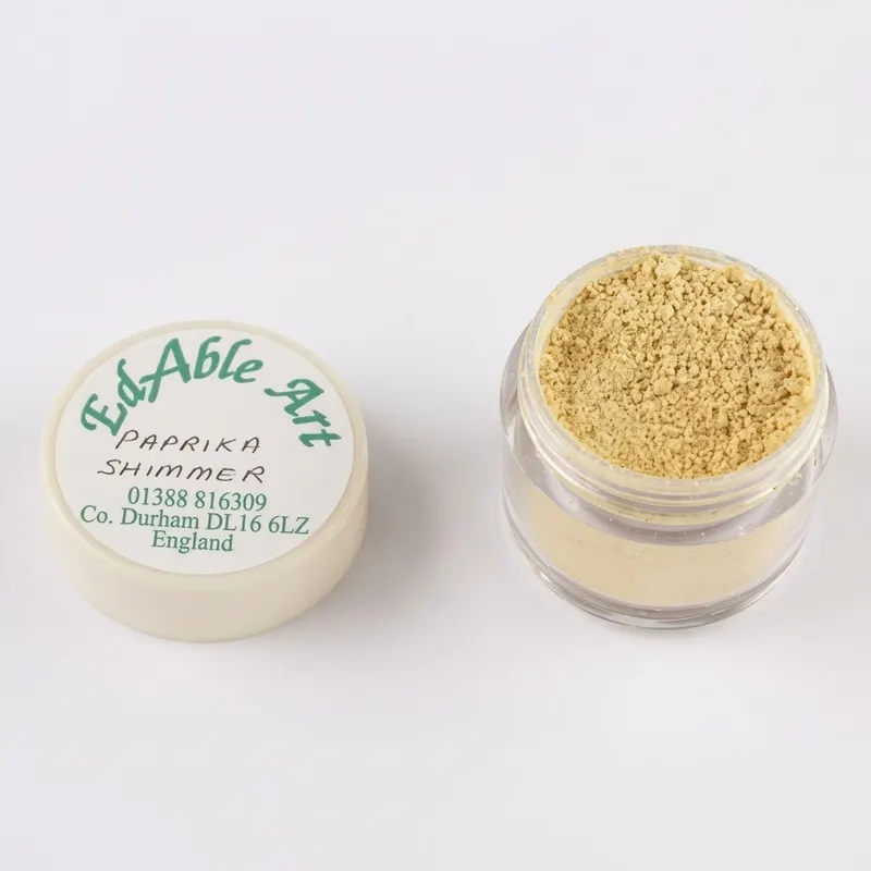 Prachová jedlá barva Paprika, oranžovo-červený lesk
