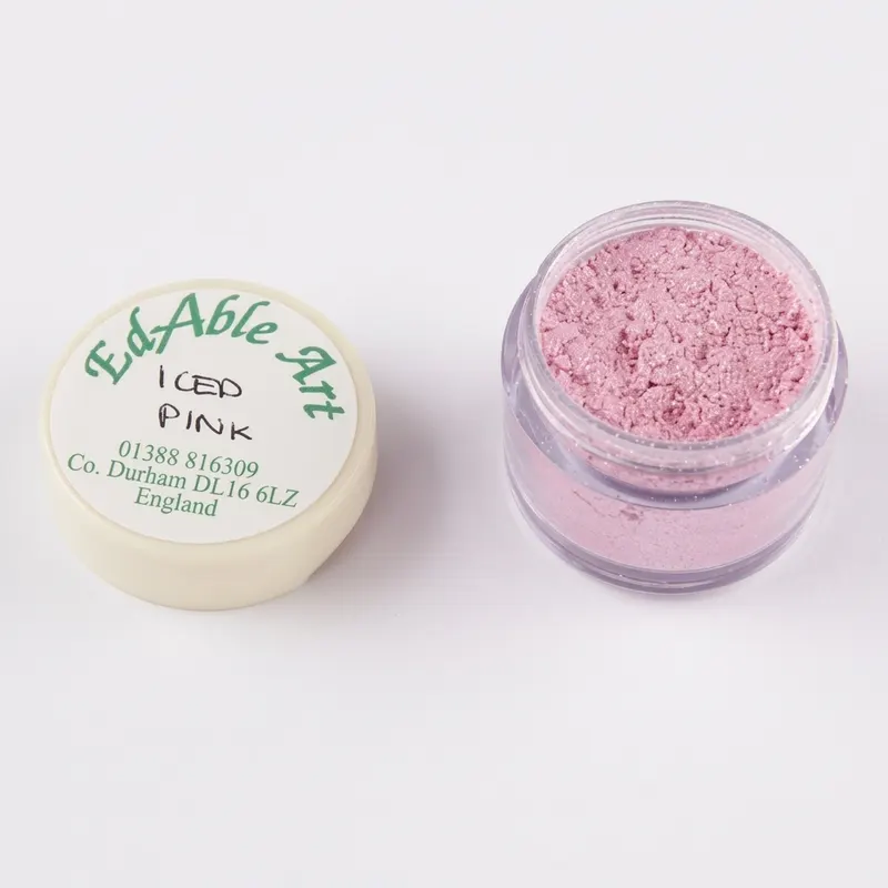 Prachová jedlá barva Iced Pink, růžový odstín