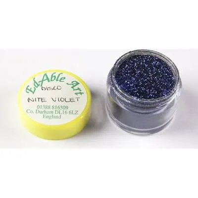 Třpyt dekorační disco Nite Violet, jedlý, pro dekoraci dortů