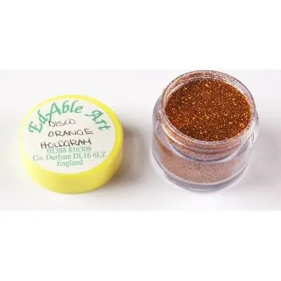 Třpyt dekorační disco Orange Hologram, jedlý, 5 g