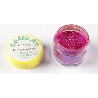 Třpyt dekorační disco Magenta, jedlý, na dort