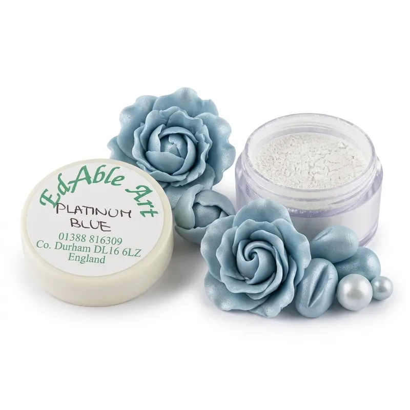 Prachová jedlá barva Platinum Blue - modrý nádech