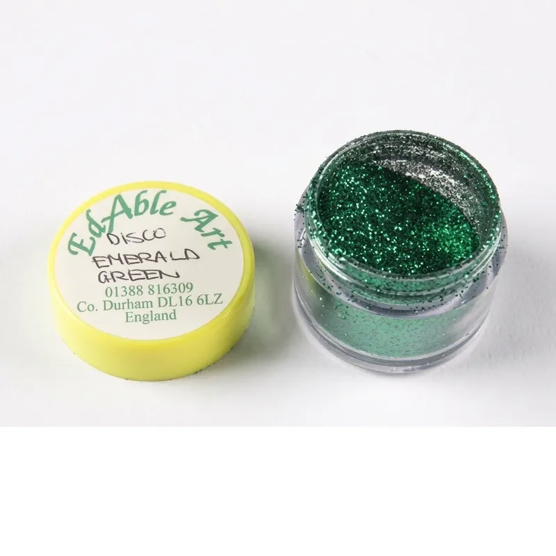 Třpyt dekorační disco Emerald Green, jedlý, zelený, na dort