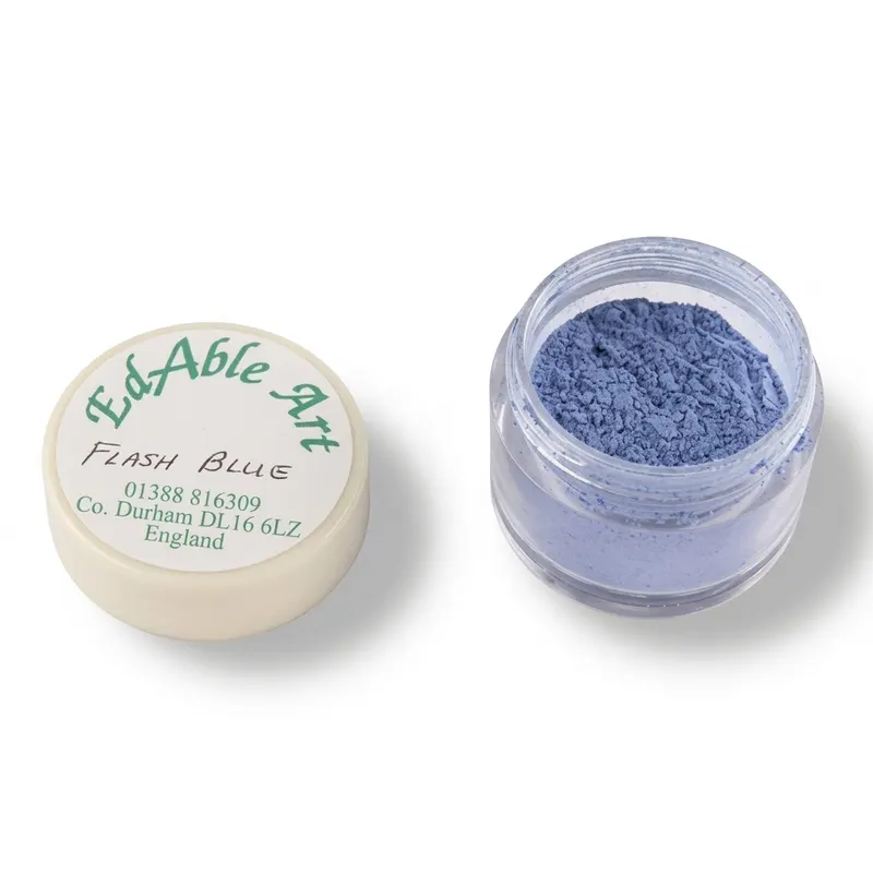 Prachová jedlá barva Flash Blue, modrý odstín