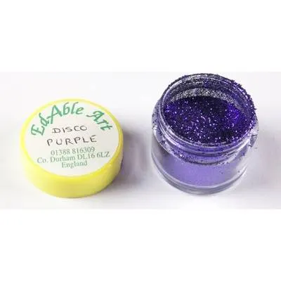 Třpyt dekorační disco Purple, jedlý, na dort