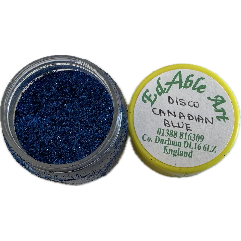 Třpyt dekorační disco Canadian Blue na dort, jedlý, modrý