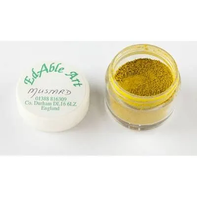 Prachová jedlá barva Mustard, hořčicový odstín