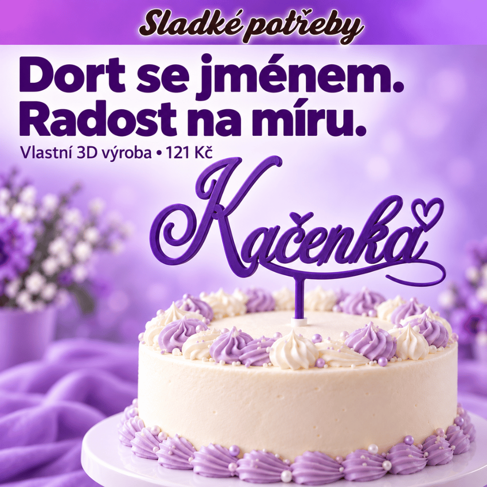 Neodolatelná udoba dortu - jmenovka na dort