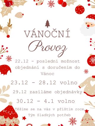 Vánoce jsou za rohem a s nimi i drobná úprava našeho provozu. 🎄 Prosíme, věnujte pozornost uvedeným termínům, ať vše...